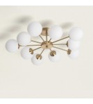 Pendant lamps - Abruzzo Hanging Ceiling Lamp Gold Chandelier Glass Spheres 70CM Elegante 10x G9 ABR-ZWZ-10XG9 - product 2