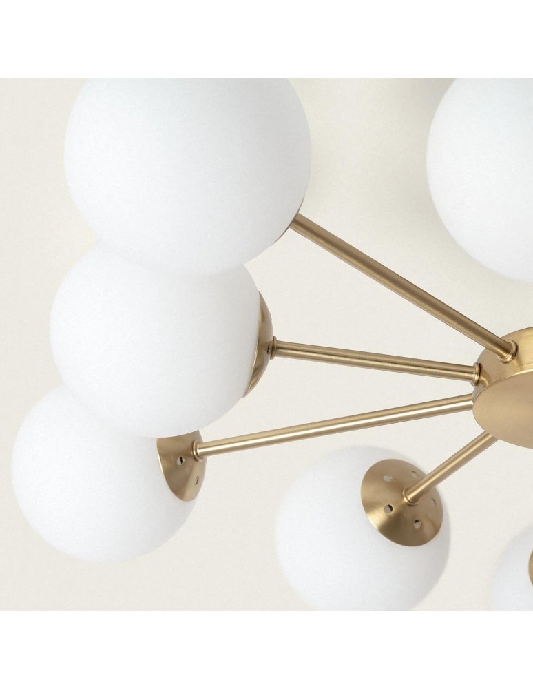 Pendant lamps - Abruzzo Hanging Ceiling Lamp Gold Chandelier Glass Spheres 70CM Elegante 10x G9 ABR-ZWZ-10XG9 - product kolory-swiatla.pl 4