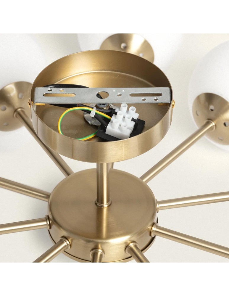 Abruzzo Lampa Sufitowa Wiszaca Złota Żyrandol Szklane kule 70CM Elegante 10x G9 ABR-ZWZ-10XG9