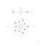 Abruzzo Lampa Sufitowa Wiszaca Złota Żyrandol Szklane kule 70CM Elegante 10x G9 ABR-ZWZ-10XG9