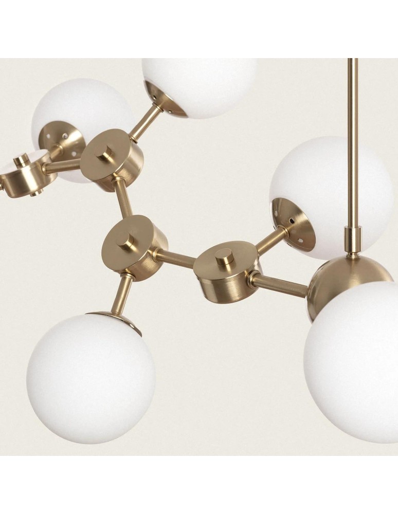 Pendant lamps - Abruzzo Chandelier Gold Pendant Lamp Glass Balls 125cm Gambino 10xE27 ABR-ZWZL-10XE27 - product kolory-swiatla.pl 3