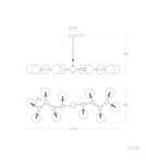 Abruzzo Żyrandol Złoty Lampa wisząca szklane Kule 125cm Gambino 10xE27 ABR-ZWZL-10XE27 Abruzzo Żyrandol Złoty Lampa wisząca szklane Kule 125cm Gambino 10xE27 ABR-ZWZL-10XE27