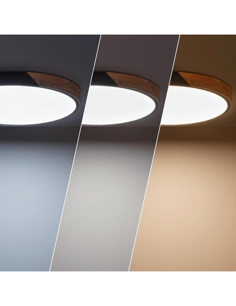 Abruzzo Plafon LED CCT Czarny okrągły 36W 50cm 3000-5700k Lagio ABR-PLOG-C-40W