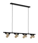 Abruzzo Lampa Wisząca Retro Czarna 100cm 8xE27 Nadi ABR-RRN-8XE27