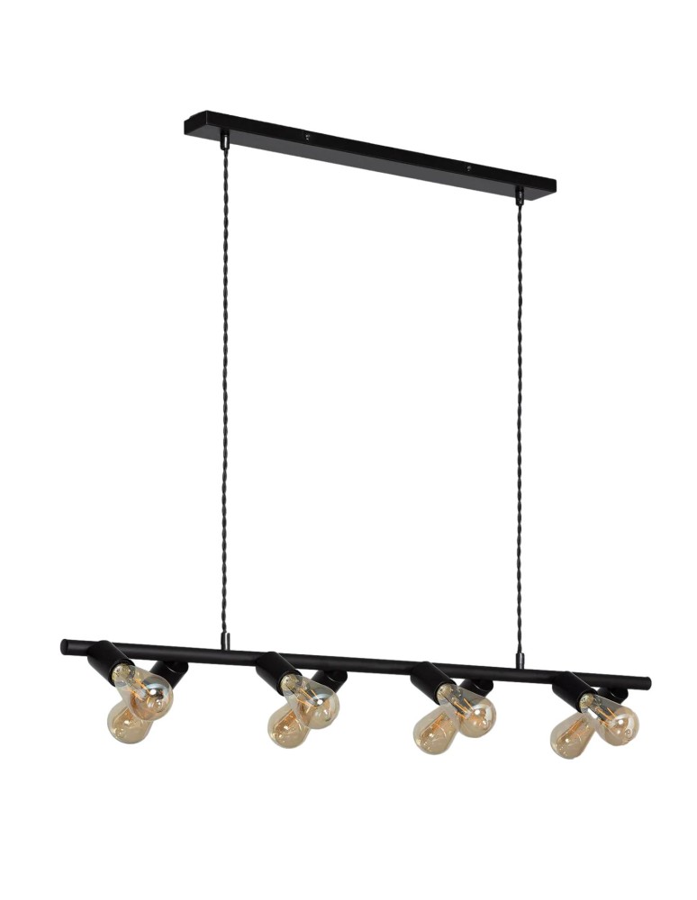 Abruzzo Lampa Wisząca Retro Czarna 100cm 8xE27 Nadi ABR-RRN-8XE27