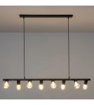 Abruzzo Lampa Wisząca Retro Czarna 100cm 8xE27 Nadi ABR-RRN-8XE27