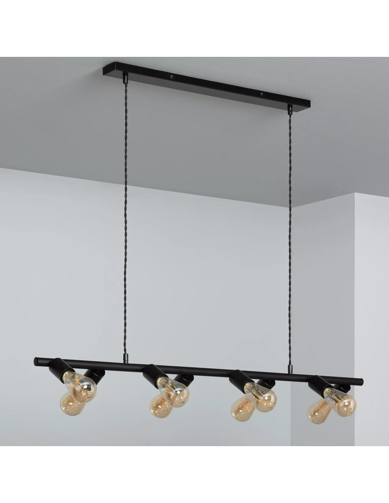 Pendant lamps - Abruzzo Retro Black Pendant Lamp 100cm 8xE27 Nadi ABR-RRN-8XE27 - product kolory-swiatla.pl 3
