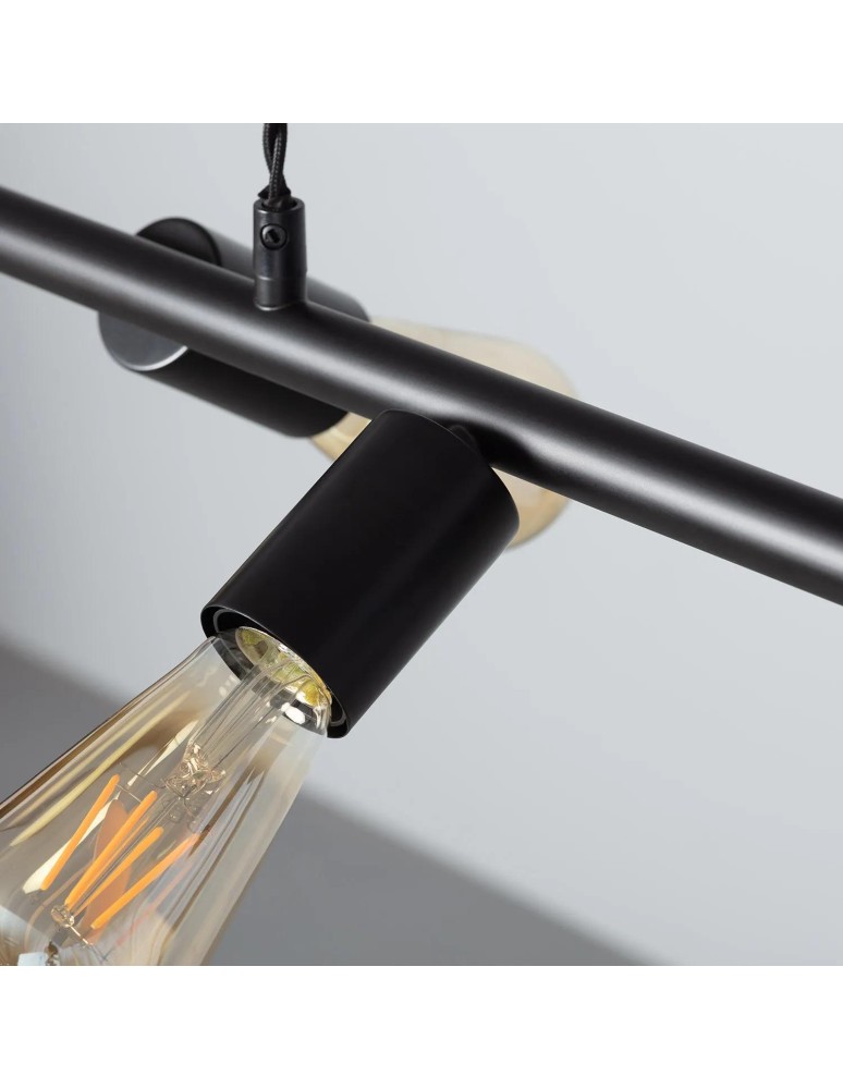 Pendant lamps - Abruzzo Retro Black Pendant Lamp 100cm 8xE27 Nadi ABR-RRN-8XE27 - product kolory-swiatla.pl 4