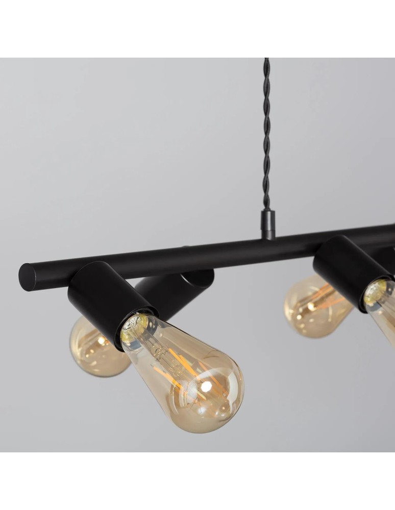 Pendant lamps - Abruzzo Retro Black Pendant Lamp 100cm 8xE27 Nadi ABR-RRN-8XE27 - product kolory-swiatla.pl 5