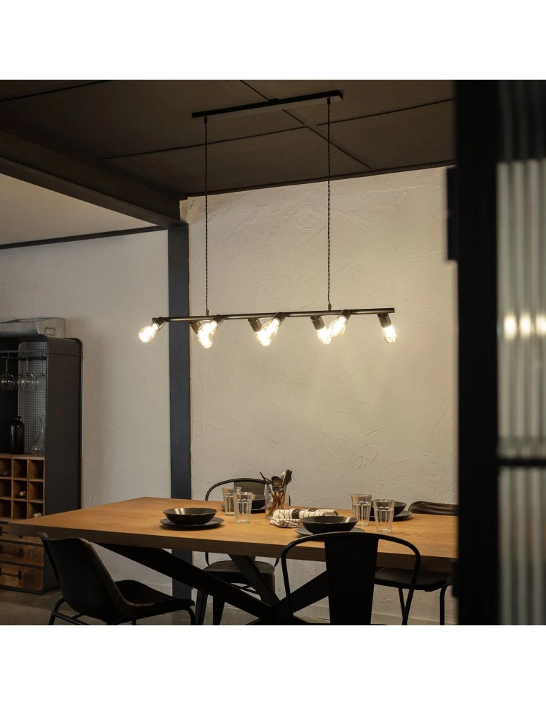 Pendant lamps - Abruzzo Retro Black Pendant Lamp 100cm 8xE27 Nadi ABR-RRN-8XE27 - product kolory-swiatla.pl 7