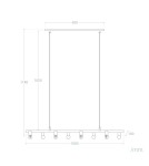 Abruzzo Lampa Wisząca Retro Czarna 100cm 8xE27 Nadi ABR-RRN-8XE27