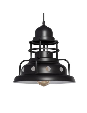 Abruzzo Lampa Wisząca Retro Industrial Czarna 30cm E27 Gobo ABR-RRG-E27