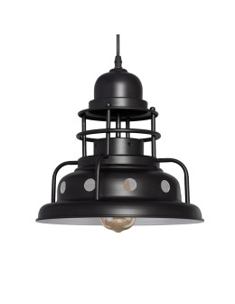 Abruzzo Lampa Wisząca Retro Industrial Czarna 30cm E27 Gobo ABR-RRG-E27