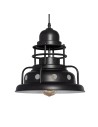 View Abruzzo Retro Industrial Pendant Lamp Black 30cm E27 Gobo ABR-RRG-E27