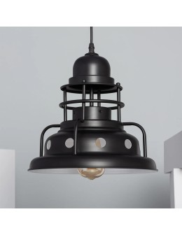 Abruzzo Lampa Wisząca Retro Industrial Czarna 30cm E27 Gobo ABR-RRG-E27 - produkt 2