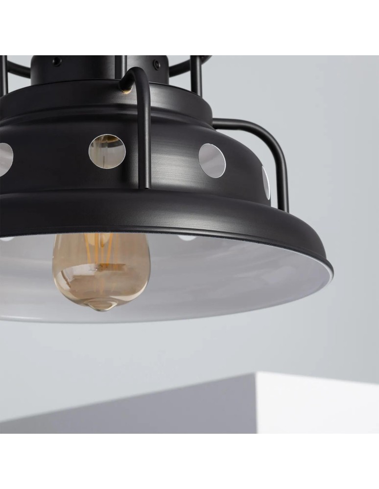 Pendant lamps - Abruzzo Retro Industrial Pendant Lamp Black 30cm E27 Gobo ABR-RRG-E27 - product kolory-swiatla.pl 3