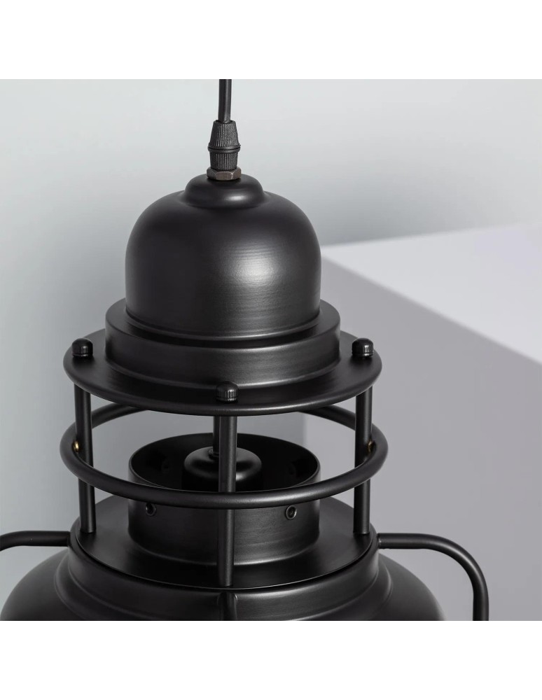 Pendant lamps - Abruzzo Retro Industrial Pendant Lamp Black 30cm E27 Gobo ABR-RRG-E27 - product kolory-swiatla.pl 7