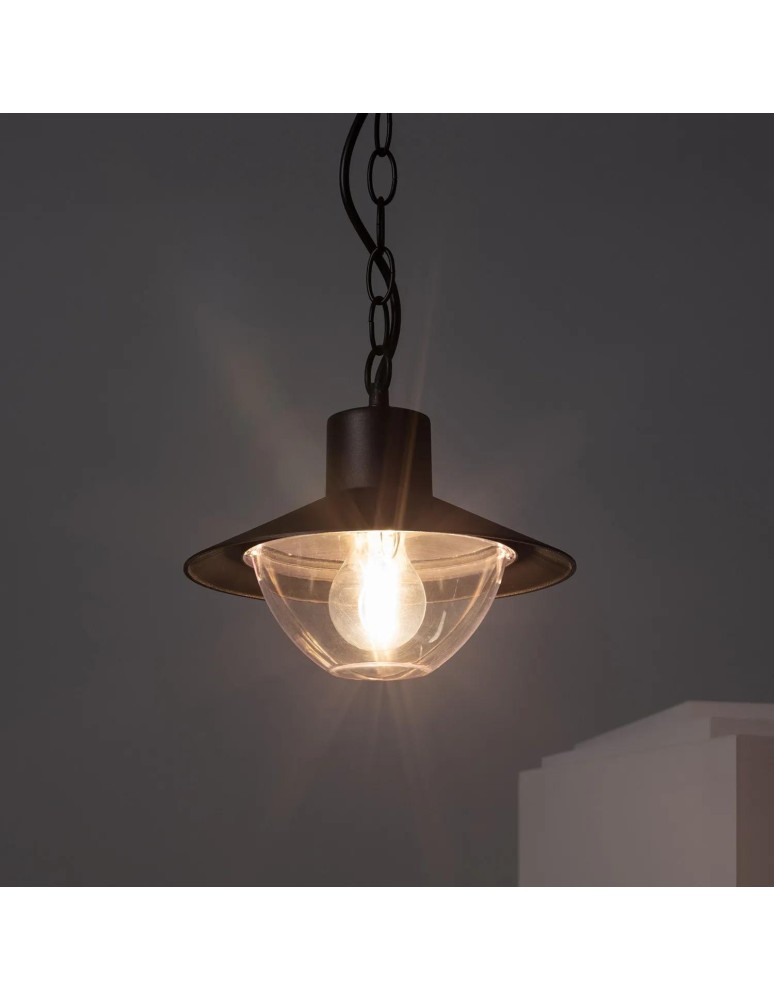 Abruzzo Lampa Wisząca Retro loft Czarna 25cm E27 Forte ABR-RRF-E27