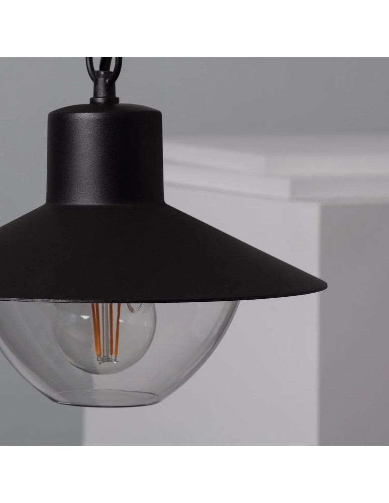 Abruzzo Lampa Wisząca Retro loft Czarna 25cm E27 Forte ABR-RRF-E27