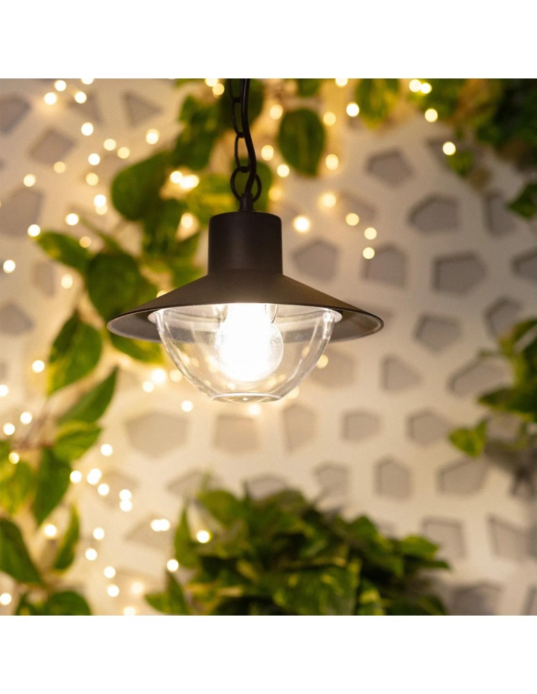 Abruzzo Lampa Wisząca Retro loft Czarna 25cm E27 Forte ABR-RRF-E27