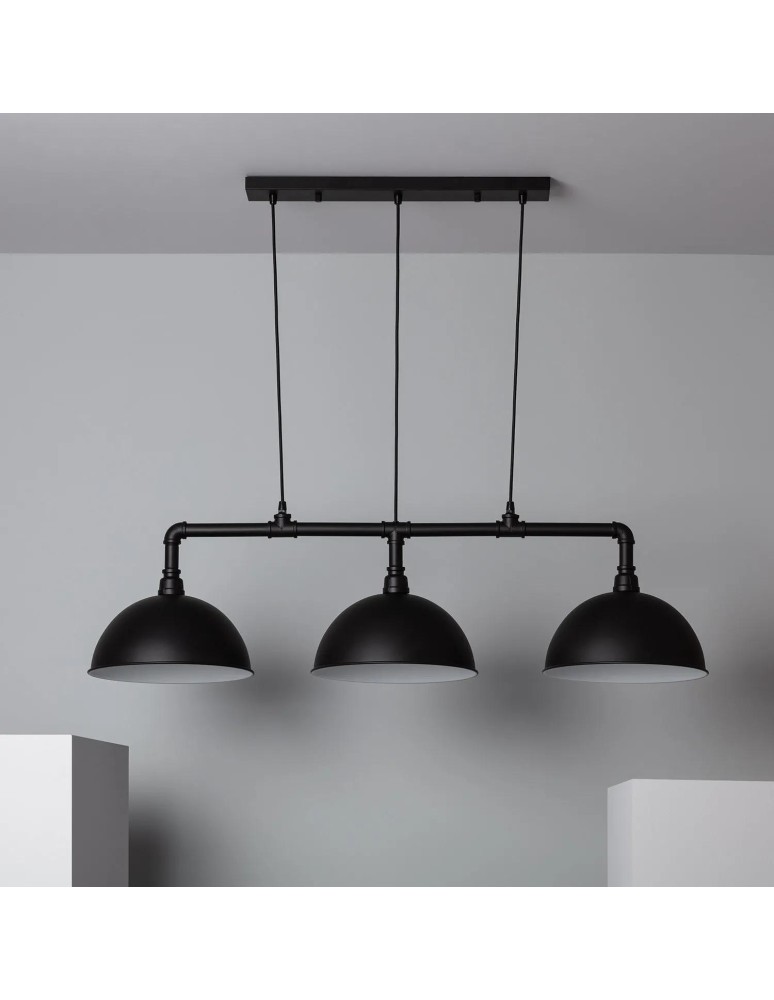 Abruzzo Lampa Wisząca Retro Loft Czarna 100cm 3xE27 Rivia ABR-RRR-3XE27