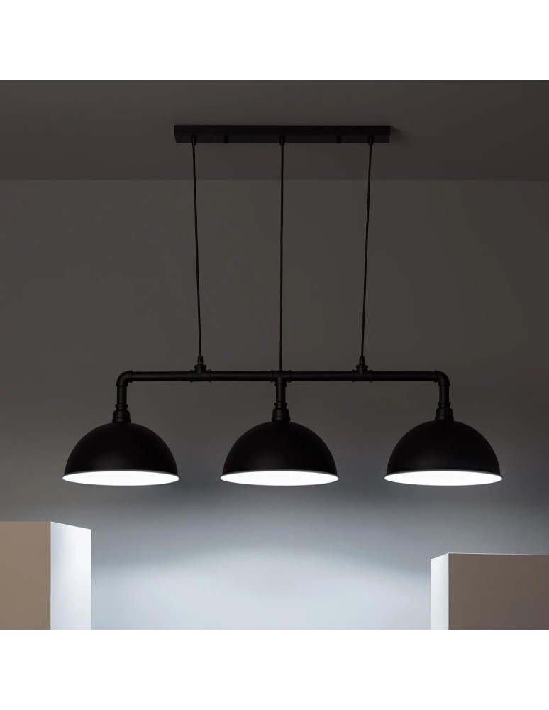 Abruzzo Lampa Wisząca Retro Loft Czarna 100cm 3xE27 Rivia ABR-RRR-3XE27