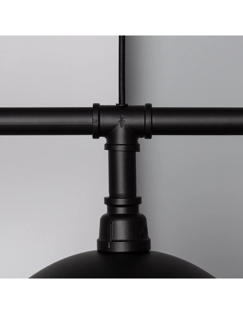 Abruzzo Lampa Wisząca Retro Loft Czarna 100cm 3xE27 Rivia ABR-RRR-3XE27