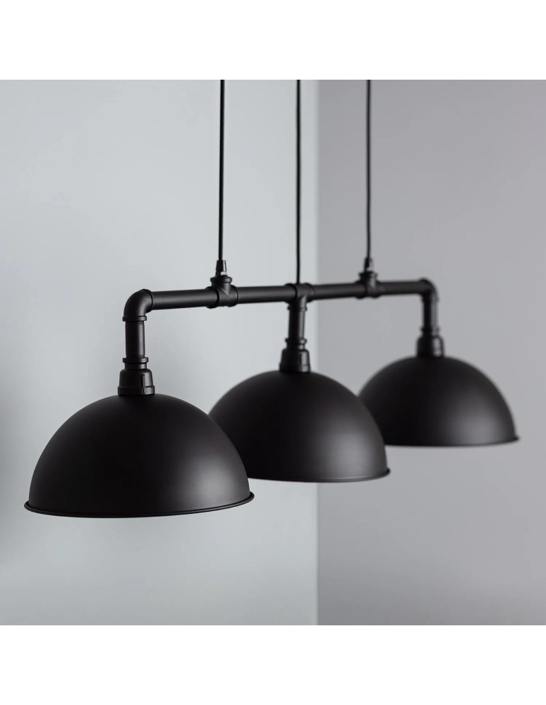 Abruzzo Lampa Wisząca Retro Loft Czarna 100cm 3xE27 Rivia ABR-RRR-3XE27