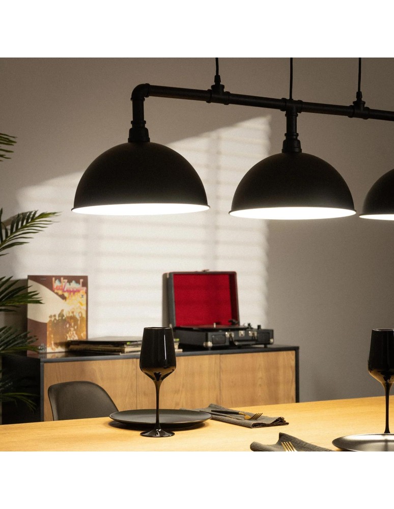 Pendant lamps - Abruzzo Retro Loft Pendant Lamp Black 100cm 3xE27 Rivia ABR-RRR-3XE27 - product kolory-swiatla.pl 11