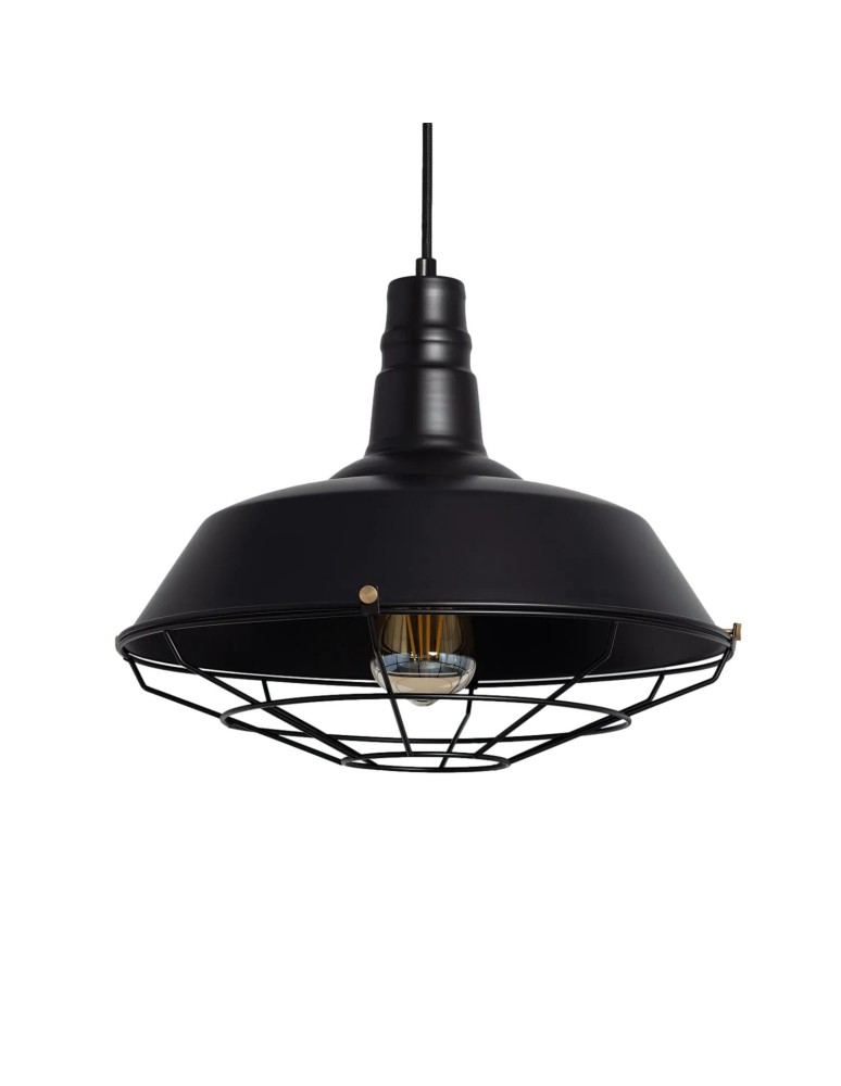 Abruzzo Lampa Wisząca Retro Loft Czarna 36cm E27 Patrone ABR-RRP-C-E27