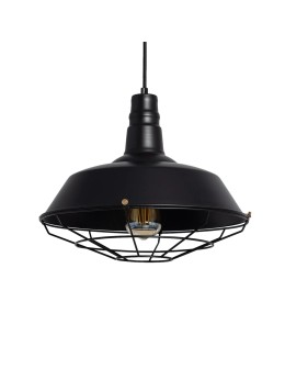 Abruzzo Lampa Wisząca Retro Loft Czarna 36cm E27 Patrone ABR-RRP-C-E27