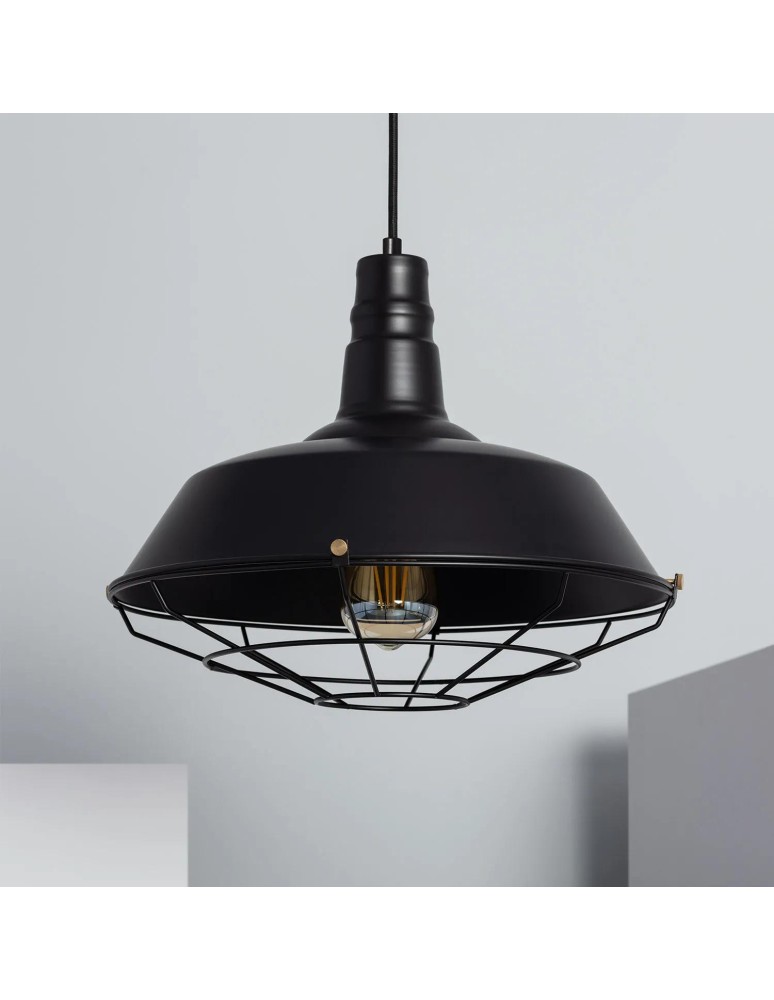 Abruzzo Lampa Wisząca Retro Loft Czarna 36cm E27 Patrone ABR-RRP-C-E27