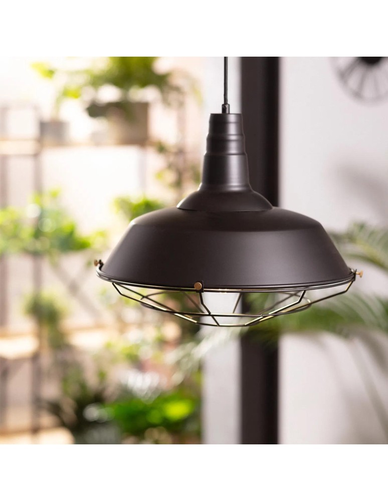 Pendant lamps - Abruzzo Retro Loft Pendant Lamp Black 36cm E27 Patrone ABR-RRP-C-E27 - product kolory-swiatla.pl 4