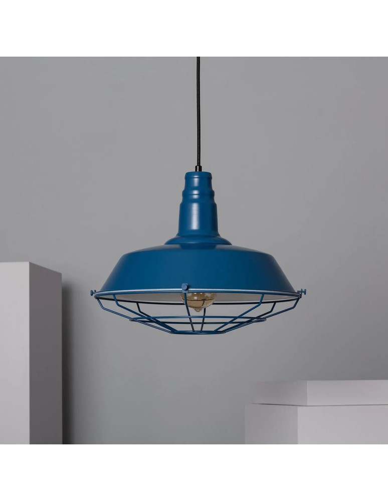 Pendant lamps - Abruzzo Retro Loft Pendant Lamp blue 36cm E27 Patrone ABR-RRP-N-E27 - product kolory-swiatla.pl 2