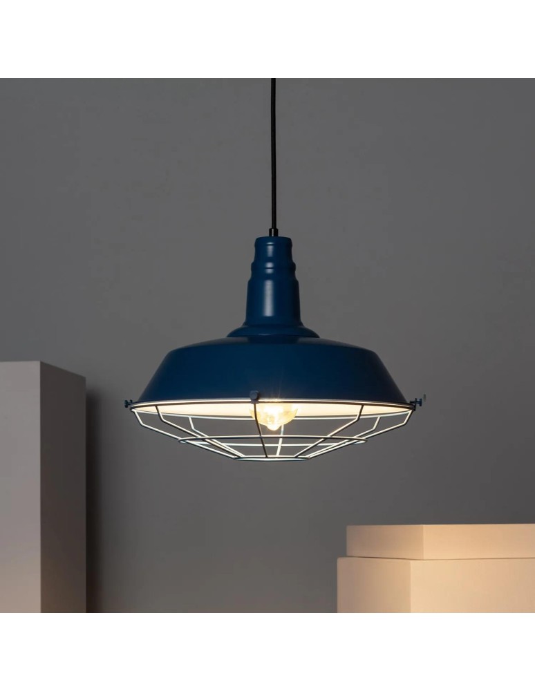 Pendant lamps - Abruzzo Retro Loft Pendant Lamp blue 36cm E27 Patrone ABR-RRP-N-E27 - product kolory-swiatla.pl 3