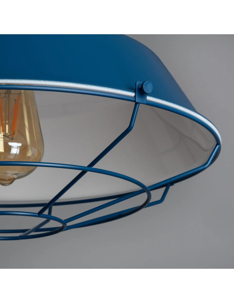Abruzzo Lampa Wisząca Retro Loft niebieska 36cm E27 Patrone ABR-RRP-N-E27