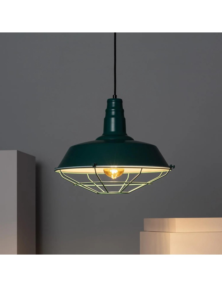 Pendant lamps - Abruzzo Retro Loft Green 36cm E27 Patrone Pendant Lamp ABR-RRP-Z-E27 - product kolory-swiatla.pl 2