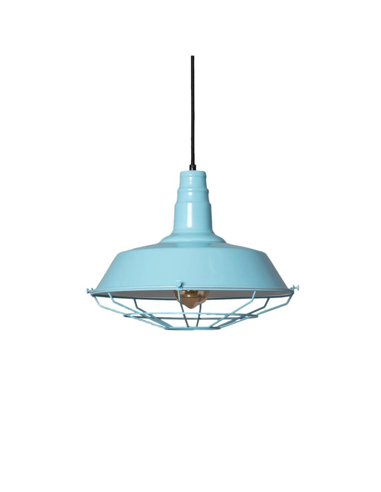 Abruzzo Lampa Wisząca Retro Loft Błękitna 36cm E27 Patrone ABR-RRP-B-E27