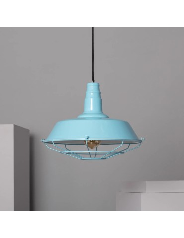 Abruzzo Lampa Wisząca Retro Loft Błękitna 36cm E27 Patrone ABR-RRP-B-E27 - produkt 2