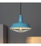 Abruzzo Lampa Wisząca Retro Loft Błękitna 36cm E27 Patrone ABR-RRP-B-E27