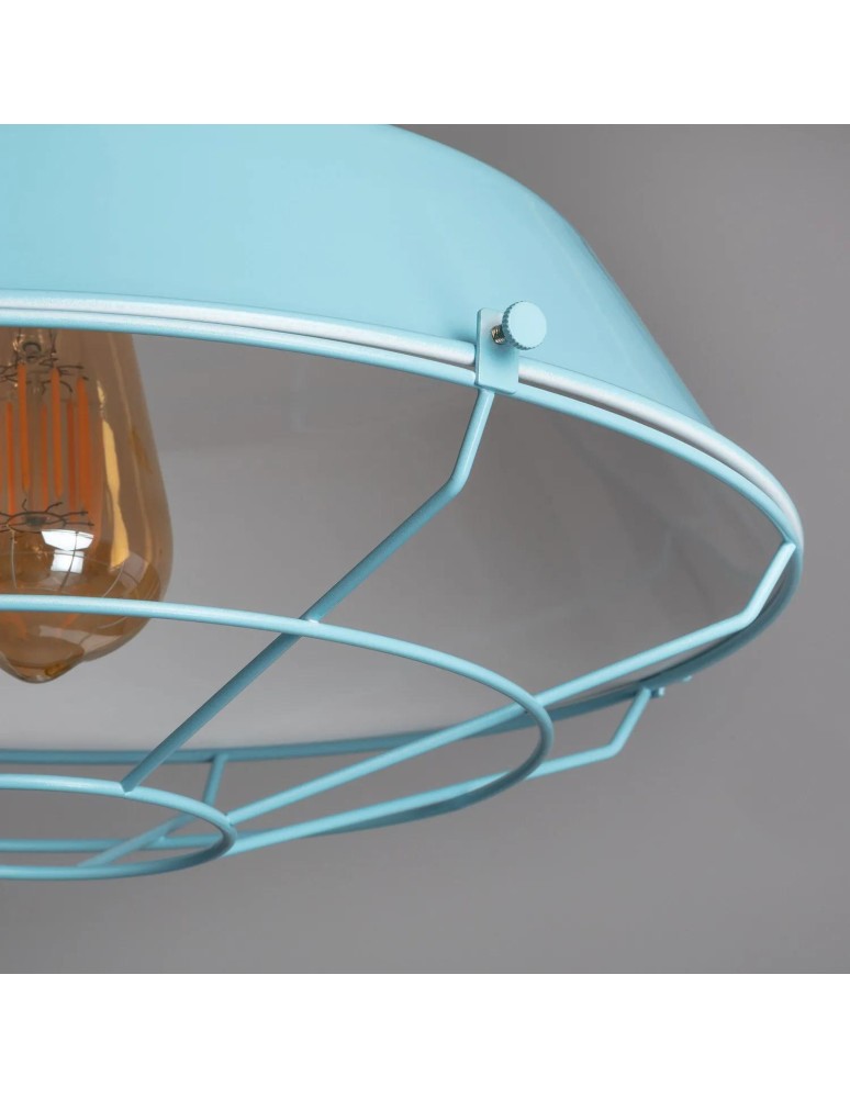 Abruzzo Lampa Wisząca Retro Loft Błękitna 36cm E27 Patrone ABR-RRP-B-E27