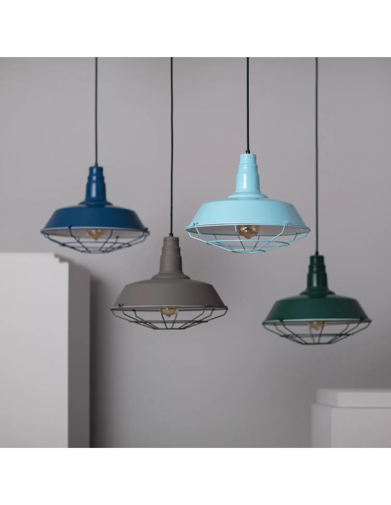 Pendant lamps - Abruzzo Retro Loft Pendant Lamp Blue 36cm E27 Patrone ABR-RRP-B-E27 - product kolory-swiatla.pl 7