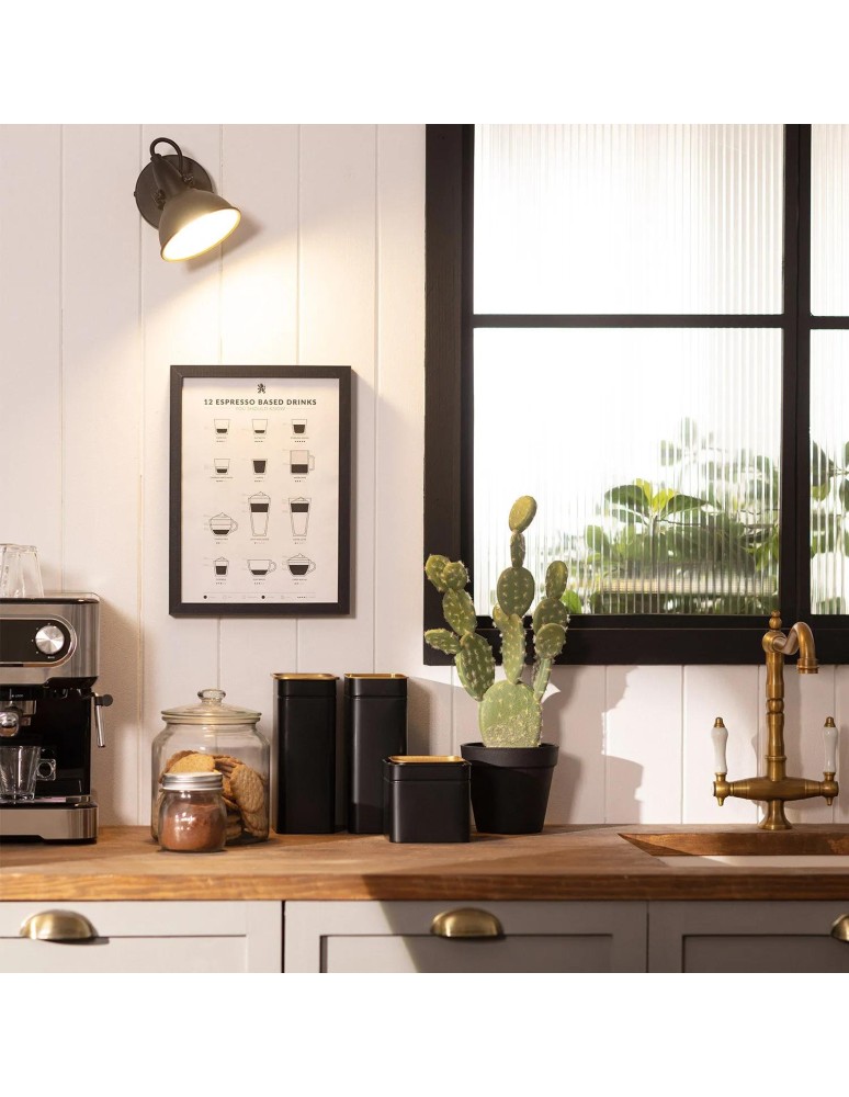 Abruzzo Kinkiet Retro loft Czarno złoty E14 Orte ABR-RRO-C-E14