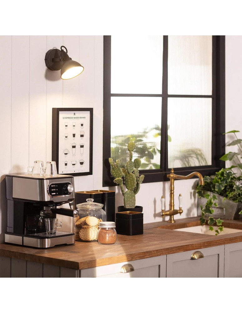 Abruzzo Kinkiet Retro loft Czarno złoty E14 Orte ABR-RRO-C-E14