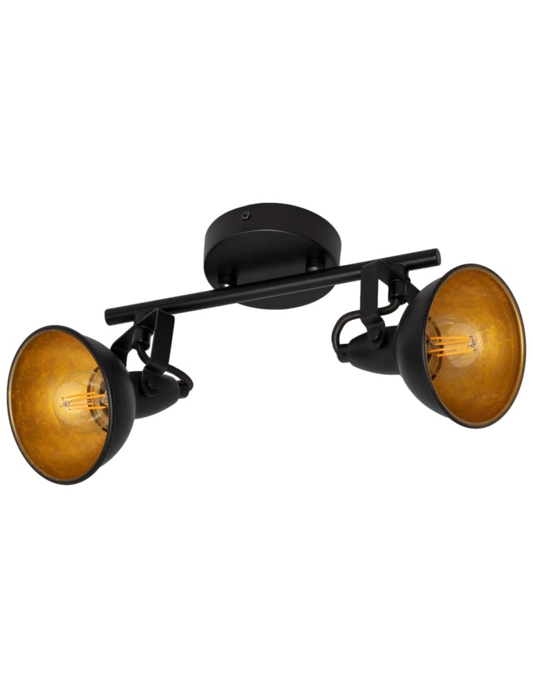 Abruzzo Lampa Sufitowa Retro Loft Czarna 30cm 2xE27 Orte ABR-RRO-C-2XE14