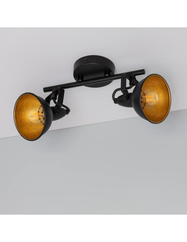 Spotlight ceiling lamps - Abruzzo Retro Loft Ceiling Lamp Black 30cm 2xE27 Orte ABR-RRO-C-2XE14 - product kolory-swiatla.pl 2