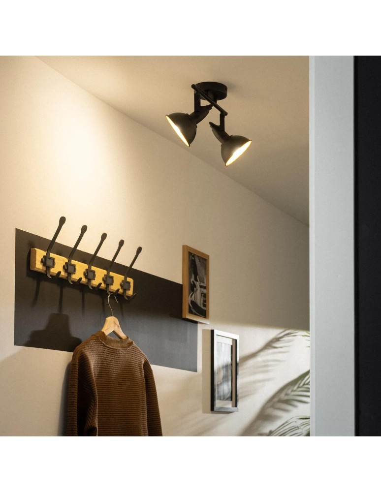 Spotlight ceiling lamps - Abruzzo Retro Loft Ceiling Lamp Black 30cm 2xE27 Orte ABR-RRO-C-2XE14 - product kolory-swiatla.pl 5