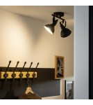 Abruzzo Lampa Sufitowa Retro Loft Czarna 30cm 2xE27 Orte ABR-RRO-C-2XE14