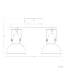 Abruzzo Lampa Sufitowa Retro Loft Czarna 30cm 2xE27 Orte ABR-RRO-C-2XE14