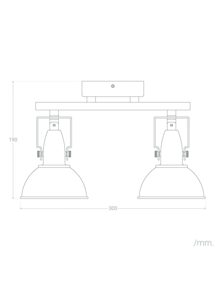 Spotlight ceiling lamps - Abruzzo Retro Loft Ceiling Lamp Black 30cm 2xE27 Orte ABR-RRO-C-2XE14 - product kolory-swiatla.pl 8
